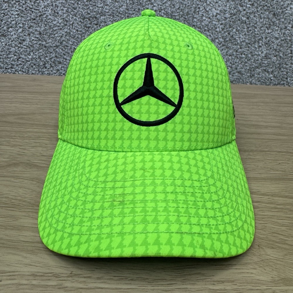 Mercedes Benz AMG Petronas F1 Hat Cap Green Houndstooth Lewis Hamilton Monster